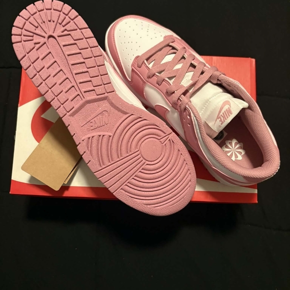 Nike DUNK Women's Pink and White Low-Top Sneakers - Picture 3 of 3